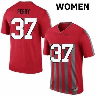 NCAA Ohio State Buckeyes Women's #37 Joshua Perry Throwback Nike Football College Jersey LTB4745IA